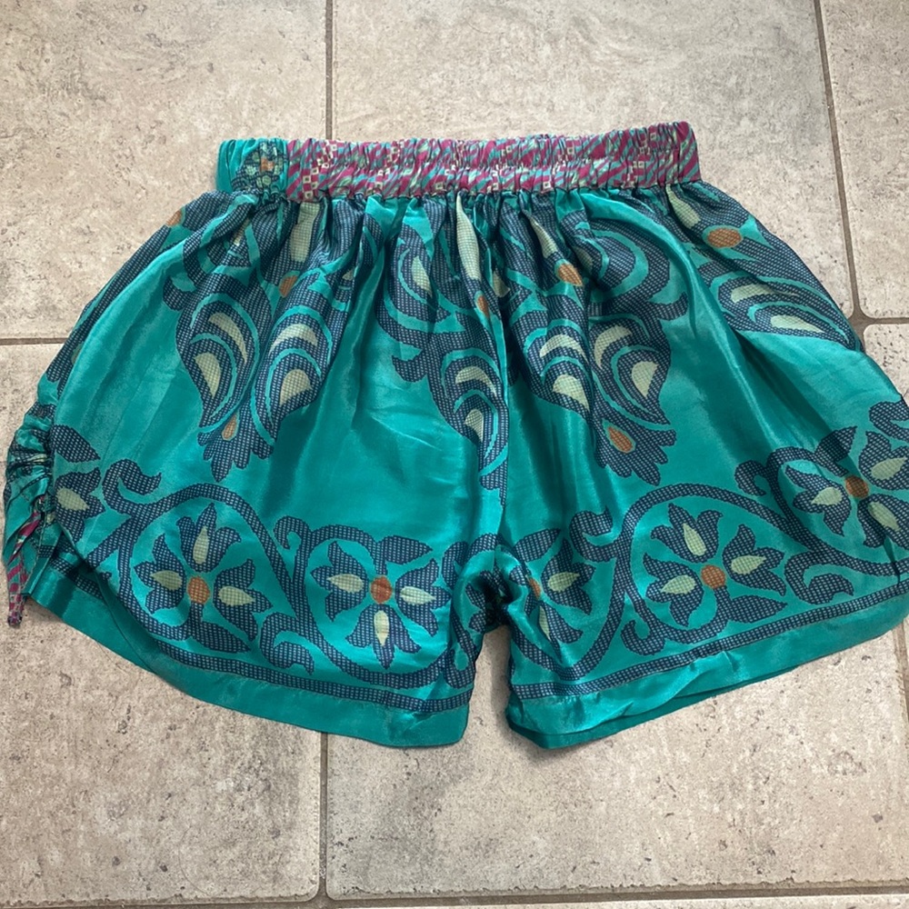 Colorful Silk Booty Shorts with Side Tie